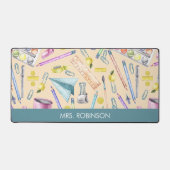 Teacher Gift Waterverf Patroon Gepersonaliseerd Bureaumat (Voorkant)