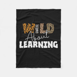 Teacher Gift Wild About Learning Fleece Deken