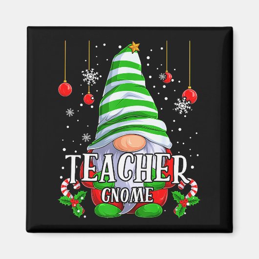 Teacher Gnome Christmas Pajamas Matching Family Gr Magneet (Voorkant)