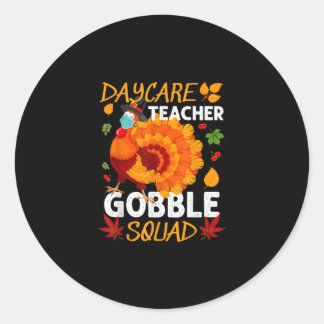 Teacher Gobble Squad Turkey Face Mask Gift Ronde Sticker