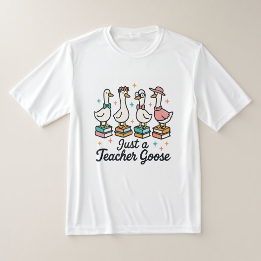 Teacher Goose Cute Geese On Books T-shirt (Laagn)