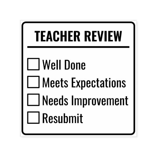 Teacher Grading Assignment Checklist Feedback Zelfinktende Stempel (Design)