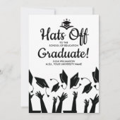 Teacher Graduation Hats Off Grad Photo Party Kaart (Voorkant)