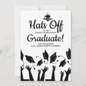 Teacher Graduation Hats Off Grad Photo Party Kaart (Voorkant)