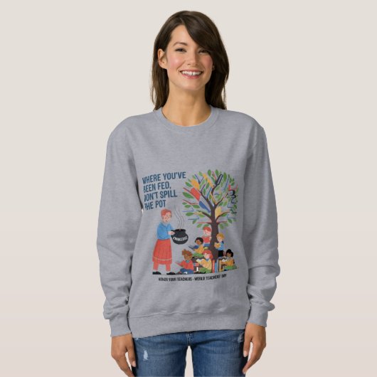 Teacher Gratitude Heartwarming Educational Proveb Trui (Voorkant volledig)