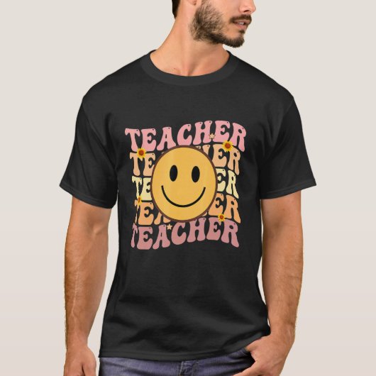 Teacher Groovy Retro Hippie 3 T-shirt (Voorkant)