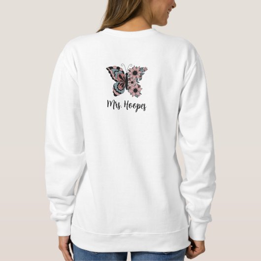 Teacher Group Gift Back Print Custom Boho Creweck Trui (Achterkant)