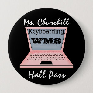 Teacher Hall Pass Ronde Button 4,0 Cm