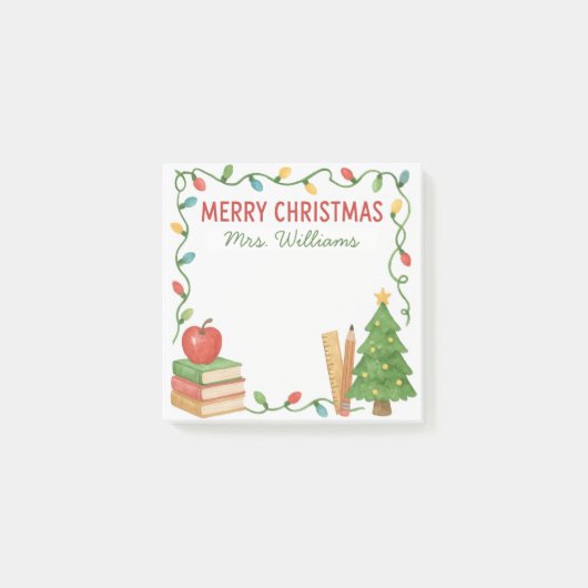 Teacher Holiday Christmas Sticky Post-it Notes (Voorkant)