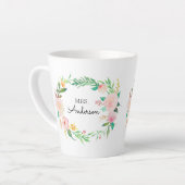 Teacher Home Cadeaus - Roze Bloemen Krans Mok (Linkerhoek)