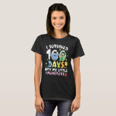 Teacher I Survived 100 Days With My Little Monster T-shirt (Voorkant volledig)