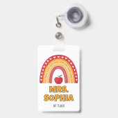 Teacher ID Badge Holder – Rainbow Design (Front with Retractable)