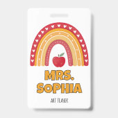 Teacher ID Badge Holder – Rainbow Design (Back)