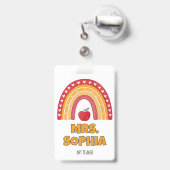 Teacher ID Badge Holder – Rainbow Design (Back with Retractable)