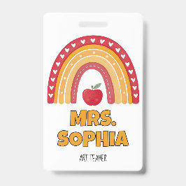 Teacher ID Badge Holder – Rainbow Design