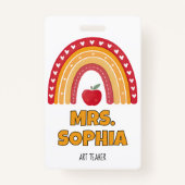 Teacher ID Badge Holder – Rainbow Design (Achterkant)