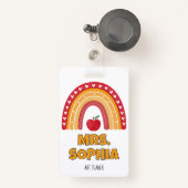 Teacher ID Badge Holder – Rainbow Design (Voorkant met intrekbare)