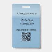 Teacher ID Card  Badge (Back)