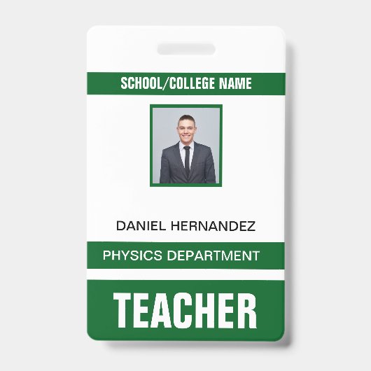 Teacher ID Card  Badge (Front)