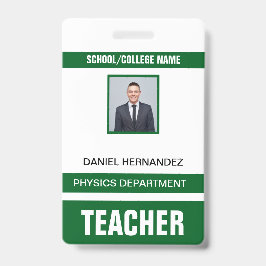 Teacher ID Card  Badge