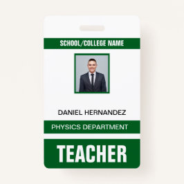 Teacher ID Card  Badge