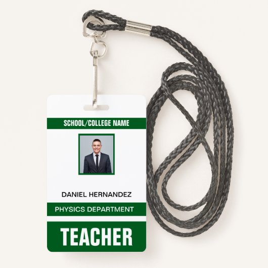 Teacher ID Card  Badge (Voorkant met draagriem)