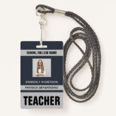 Teacher ID Kaart Badge (Voorkant met draagriem)