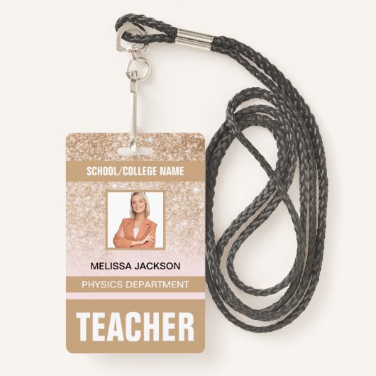 Teacher ID Kaart Badge (Voorkant met draagriem)