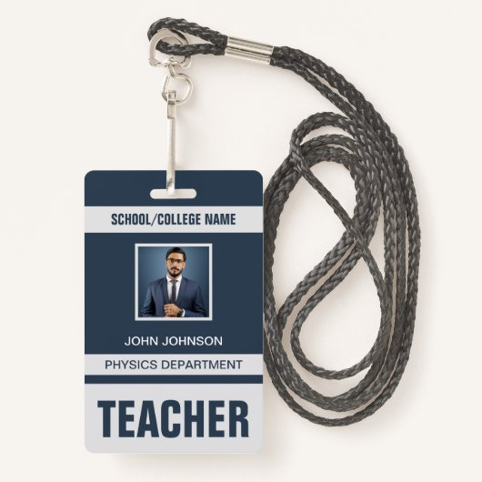Teacher ID Kaart Badge (Voorkant met draagriem)