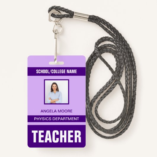Teacher ID Kaart Badge (Voorkant met draagriem)