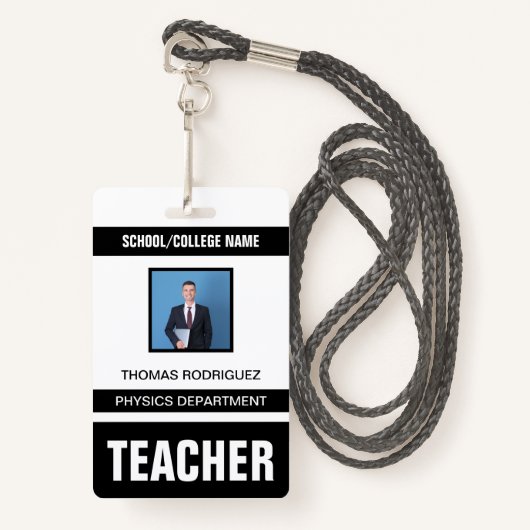 Teacher ID Kaart Badge (Voorkant met draagriem)