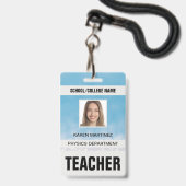 Teacher ID Kaart Badge (Voorzijde met lanyard)