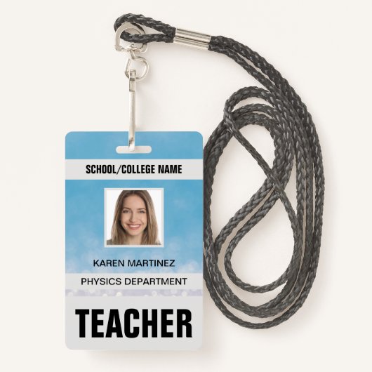 Teacher ID Kaart Badge (Voorkant met draagriem)