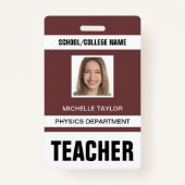Teacher ID Kaart Badge (Voorkant)