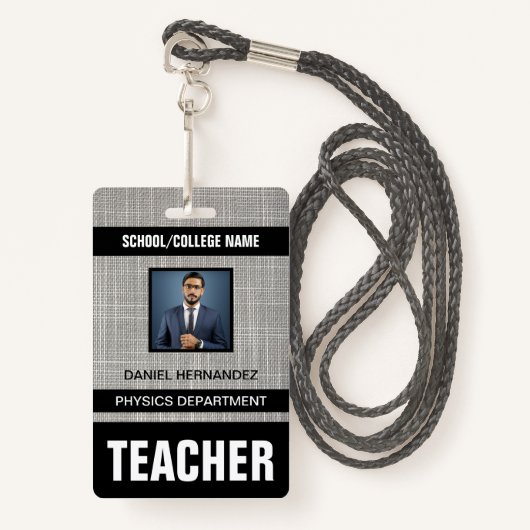 Teacher ID Kaart Badge (Voorkant met draagriem)