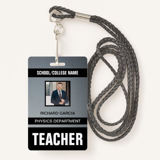 Teacher ID Kaart Badge (Voorkant met draagriem)