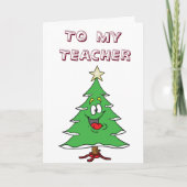 **TEACHER** INNAME CHRISTMAS TREE-MERRY CHRISTMAS FEESTDAGEN KAART (Voorkant)