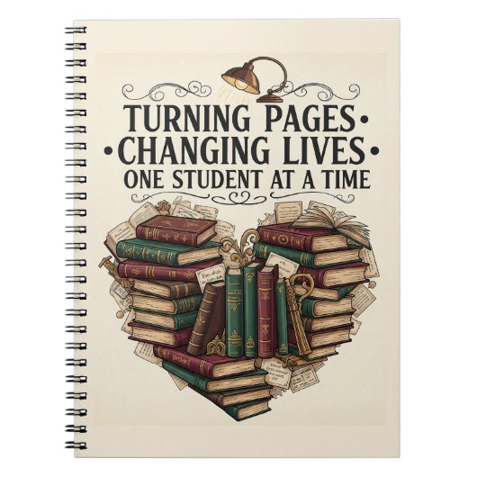 Teacher Journal Notebook | Turning Pages Heart Notitieboek (Voorkant)