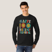 Teacher Kids Groovy 100 Days Happy 100th Day Of Pr T-shirt (Voorkant volledig)