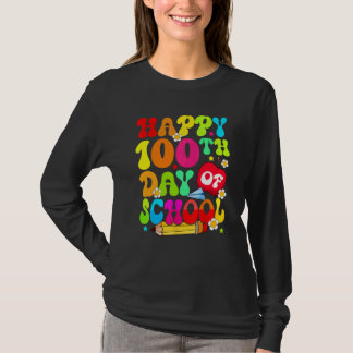 Teacher Kids Retro 100 Days Happy 100th Day Of Sch T-shirt