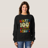 Teacher Kids Retro Groovy 100 Days Happy 100th Day Trui (Voorkant volledig)