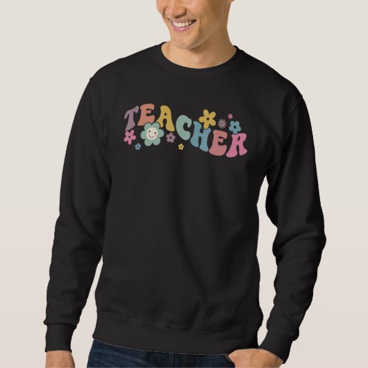 Teacher Kindergarten  Teacher  Women Flowers Retro Trui (Voorkant)
