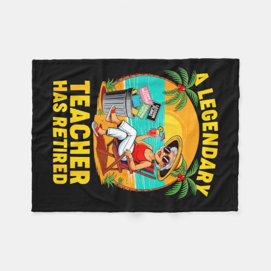 Teacher Legend Has Retired 2025 Happy Retirement P Fleece Deken (Voorkant (Horizontaal))