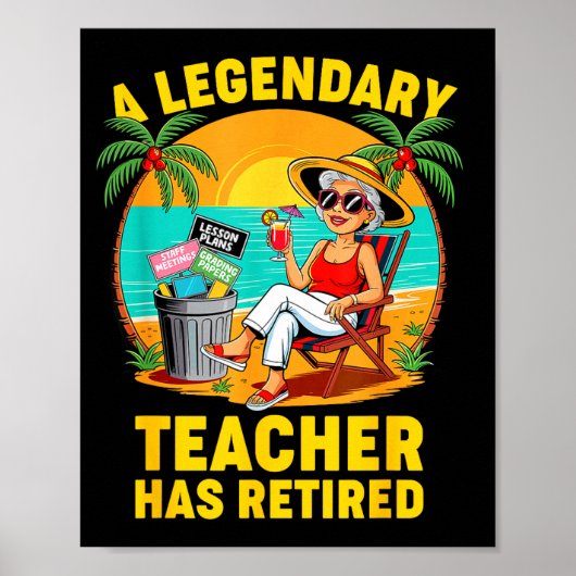 Teacher Legend Has Retired 2025 Happy Retirement P Poster (Voorkant)