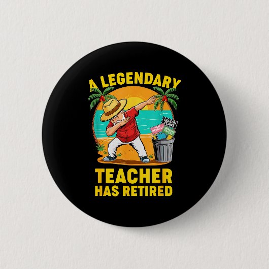 Teacher Legend Has Retired 2025 Happy Retirement P Ronde Button 5,7 Cm (Voorkant)