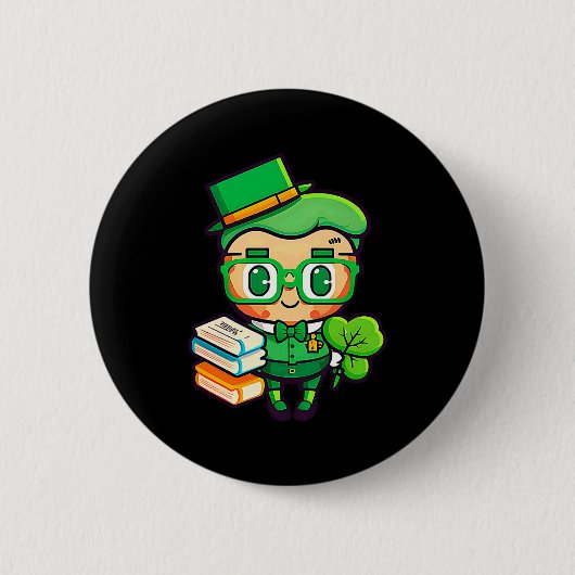 Teacher Leprechaun St Patricks Day Teacher T Shirt Ronde Button 5,7 Cm (Voorkant)