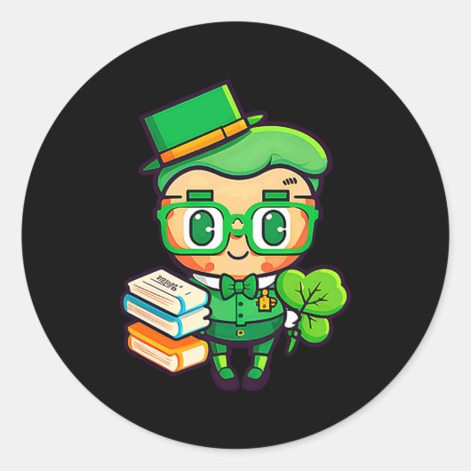 Teacher Leprechaun St Patricks Day Teacher T Shirt Ronde Sticker (Voorkant)