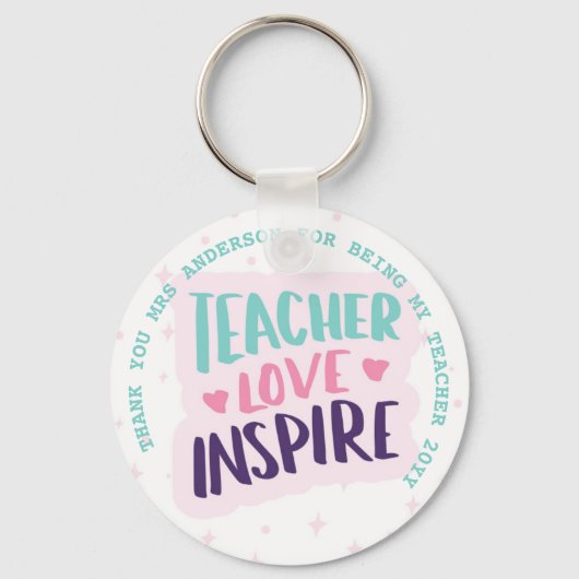 TEACHER LIEFT OP INSPIRE Persoonlijke cadeaus van Sleutelhanger (Voorkant)