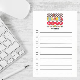 Teacher Life check list bekleed gepersonaliseerde Post-it® Notes