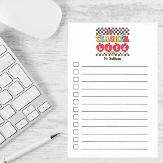 Teacher Life check list bekleed gepersonaliseerde  Post-it® Notes